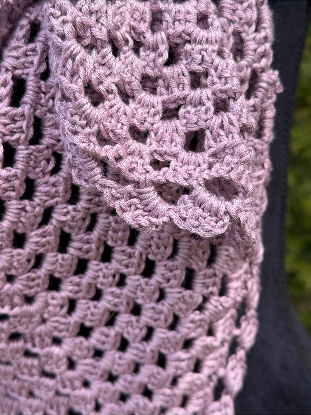 Hand Crafted Lavender Crochet Wrap Scarf shawl - Picture 2 of 4